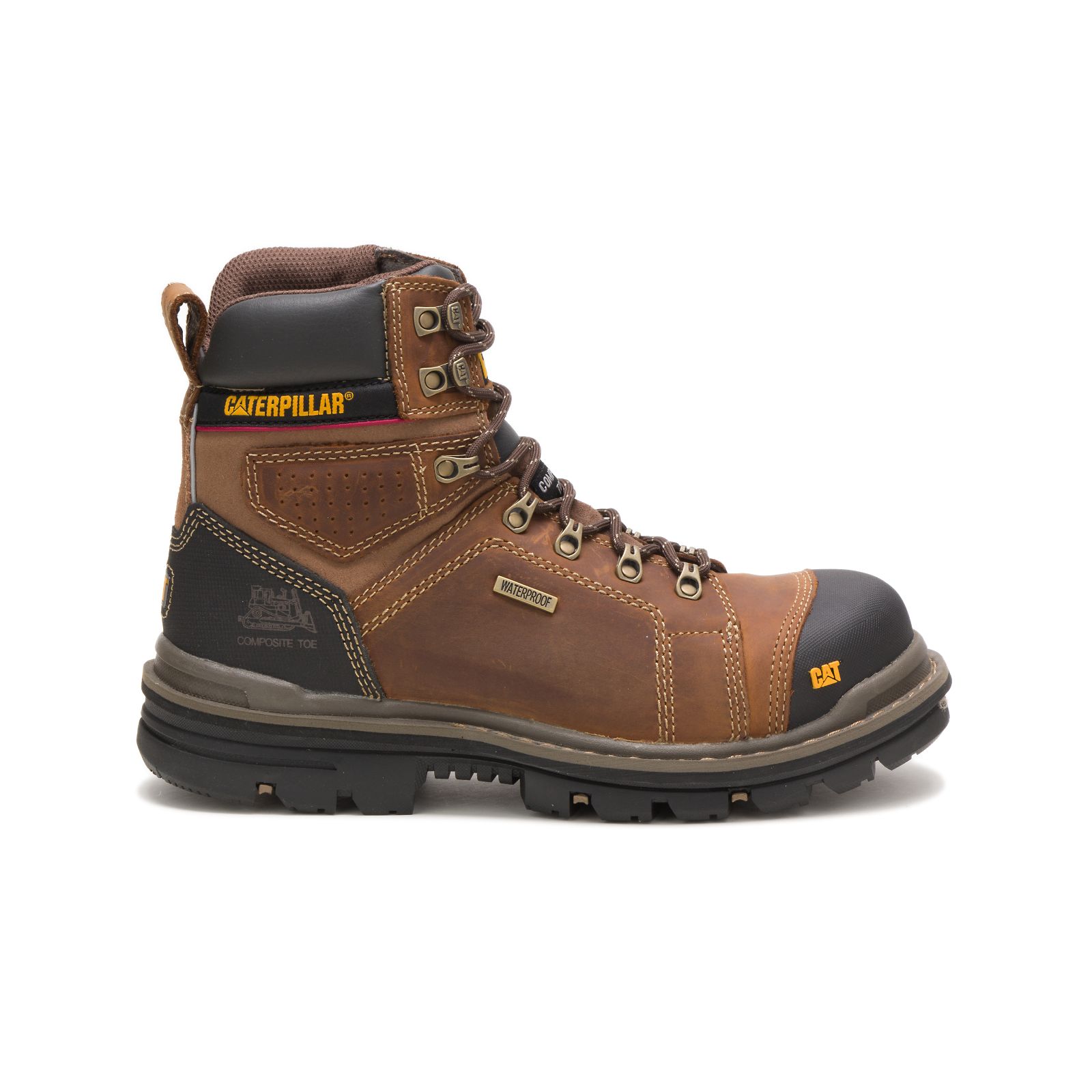 Caterpillar Hauler 6" Waterproof Composite Toe Philippines - Mens Work Boots - Dark Beige 51073SHFB